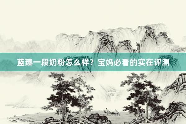 蓝臻一段奶粉怎么样？宝妈必看的实在评测