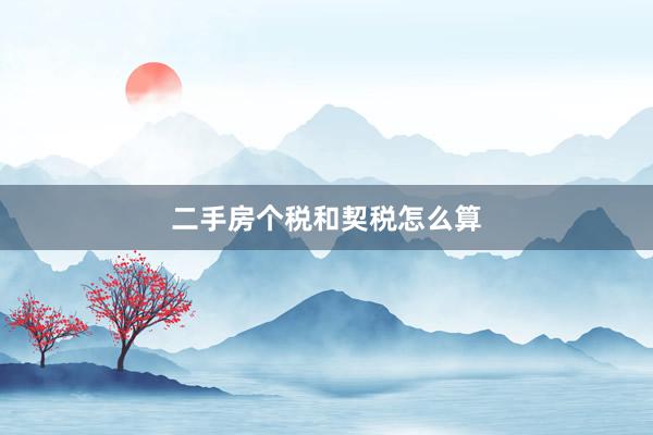 二手房个税和契税怎么算