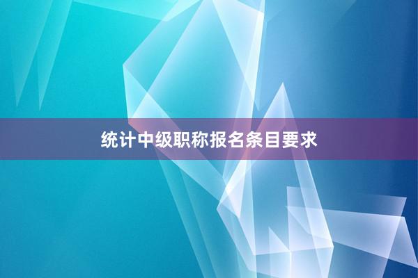 统计中级职称报名条目要求